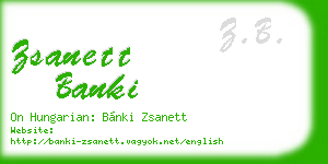 zsanett banki business card
